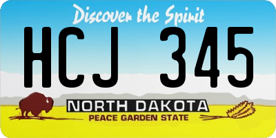 ND license plate HCJ345
