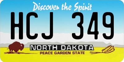 ND license plate HCJ349