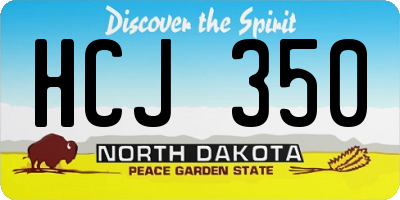 ND license plate HCJ350
