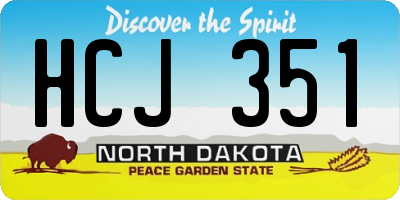 ND license plate HCJ351