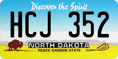 ND license plate HCJ352