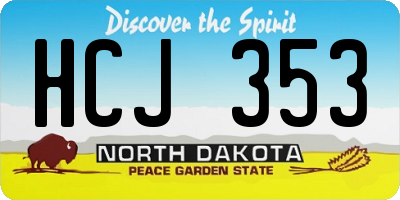 ND license plate HCJ353