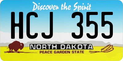 ND license plate HCJ355