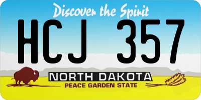 ND license plate HCJ357