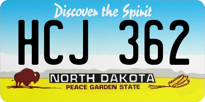 ND license plate HCJ362