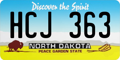 ND license plate HCJ363