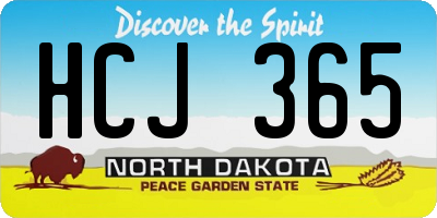 ND license plate HCJ365