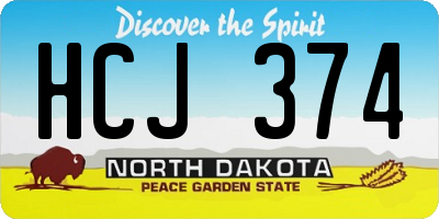 ND license plate HCJ374