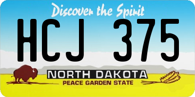 ND license plate HCJ375