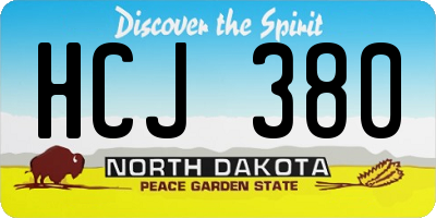 ND license plate HCJ380