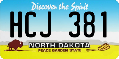 ND license plate HCJ381