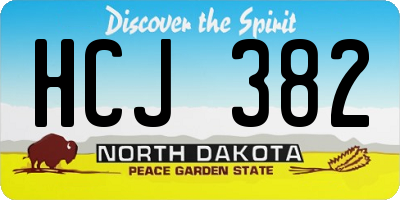 ND license plate HCJ382