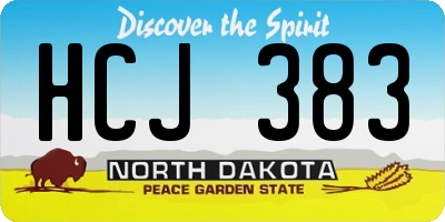 ND license plate HCJ383