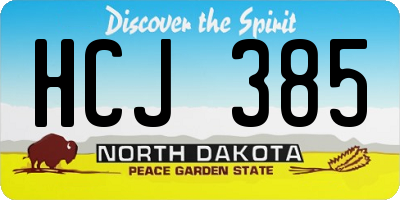 ND license plate HCJ385