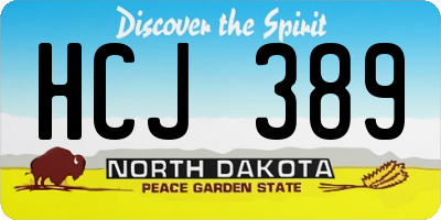 ND license plate HCJ389