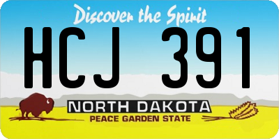 ND license plate HCJ391