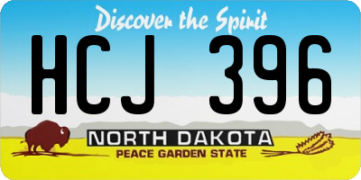 ND license plate HCJ396