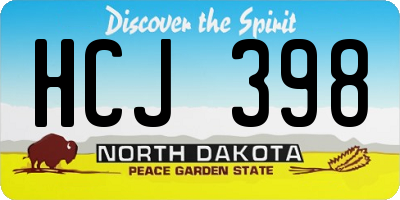 ND license plate HCJ398