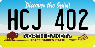 ND license plate HCJ402