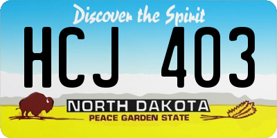 ND license plate HCJ403