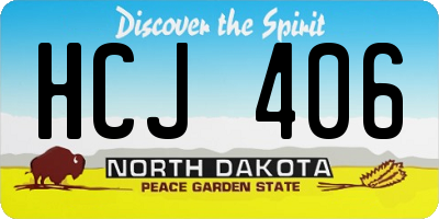 ND license plate HCJ406