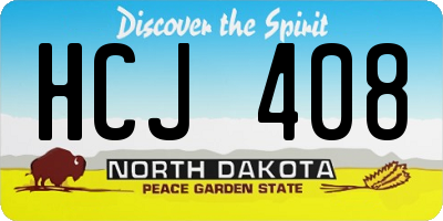 ND license plate HCJ408