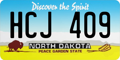 ND license plate HCJ409