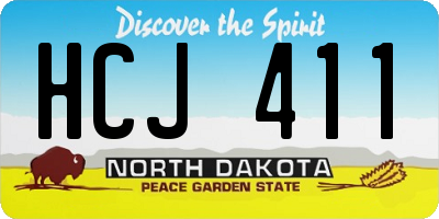 ND license plate HCJ411