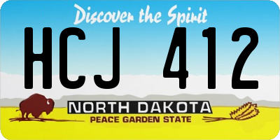 ND license plate HCJ412