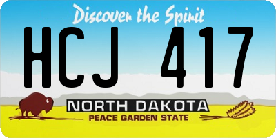 ND license plate HCJ417