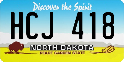 ND license plate HCJ418