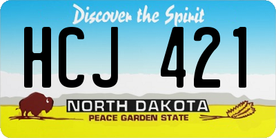 ND license plate HCJ421