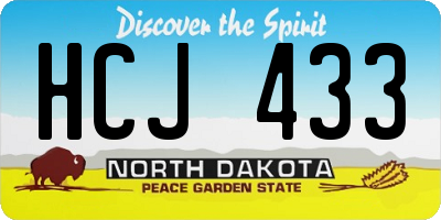 ND license plate HCJ433