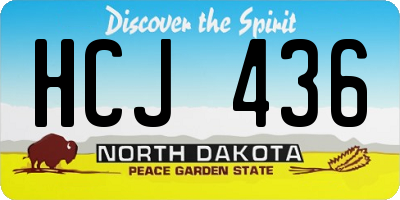 ND license plate HCJ436