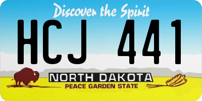 ND license plate HCJ441