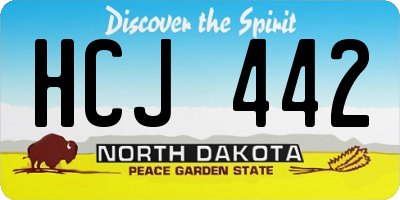 ND license plate HCJ442