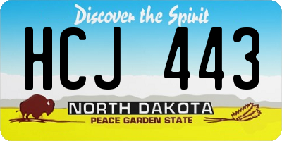 ND license plate HCJ443