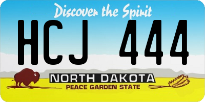 ND license plate HCJ444