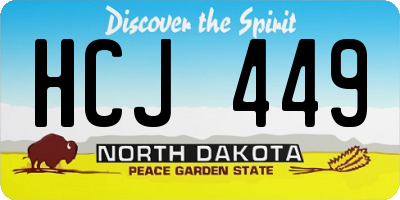 ND license plate HCJ449