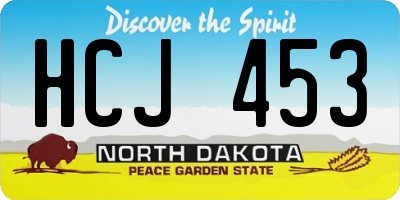 ND license plate HCJ453