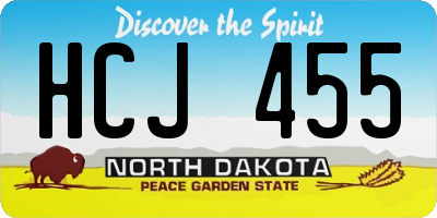 ND license plate HCJ455