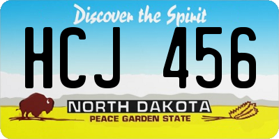 ND license plate HCJ456