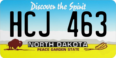 ND license plate HCJ463