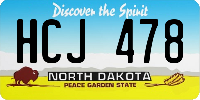 ND license plate HCJ478