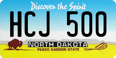 ND license plate HCJ500