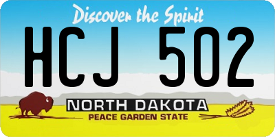 ND license plate HCJ502