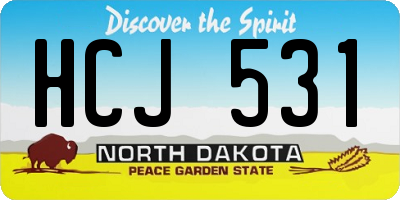 ND license plate HCJ531