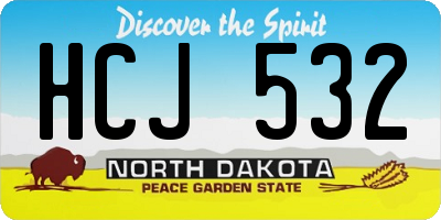 ND license plate HCJ532