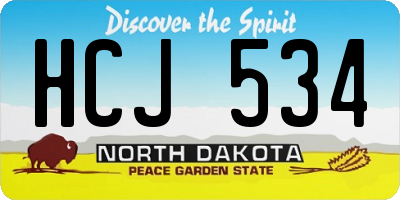 ND license plate HCJ534