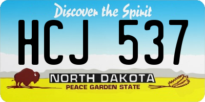 ND license plate HCJ537